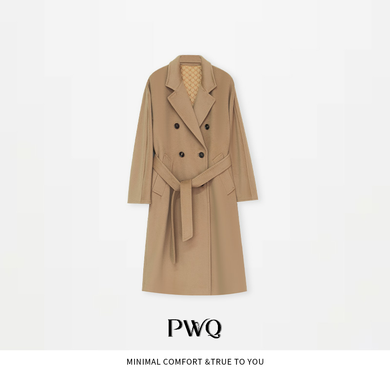 【高定801】大衣山羊绒翻领长袖收腰绵羊毛外套PYF-25120434-DD