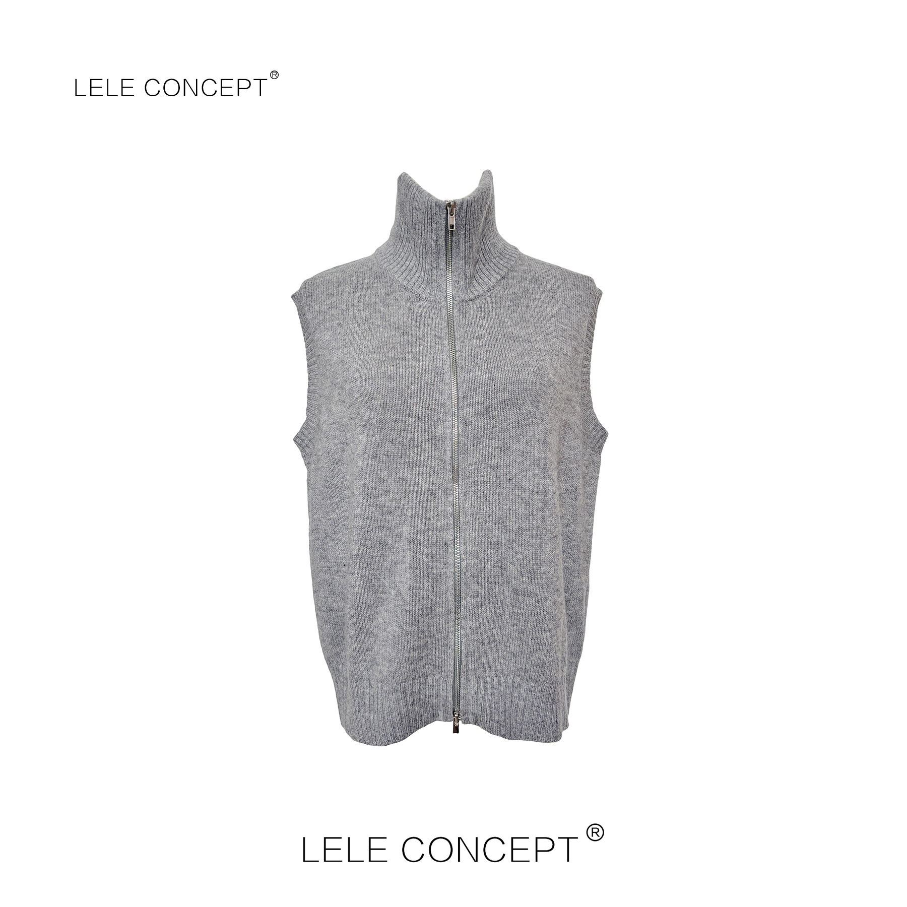 LELE CONCEPT丨时装无袖拉链针织马甲FJ25C0166Y