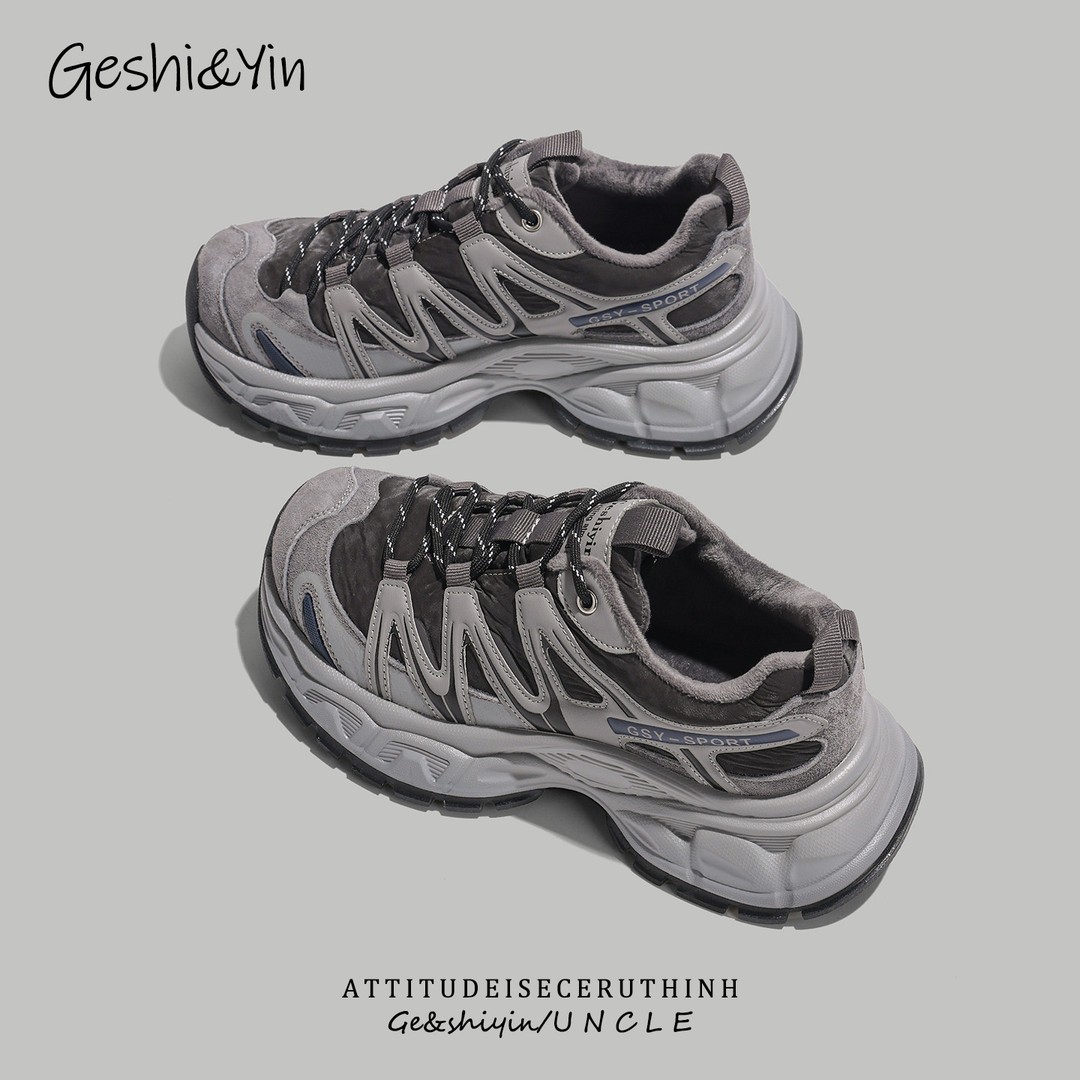 歌诗茵老爹鞋女厚底2025秋冬新款加绒保暖轻便舒适休闲百搭运动鞋