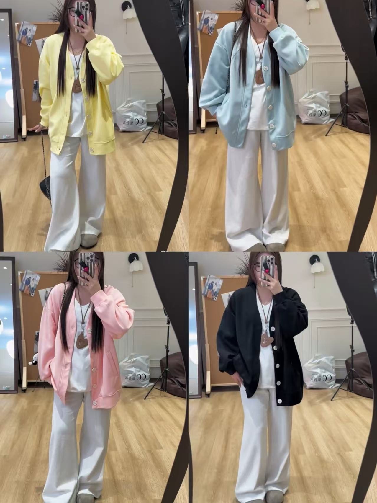 春秋新款微胖mm慵懒风韩系糖果外套开衫休闲宽松显瘦外套