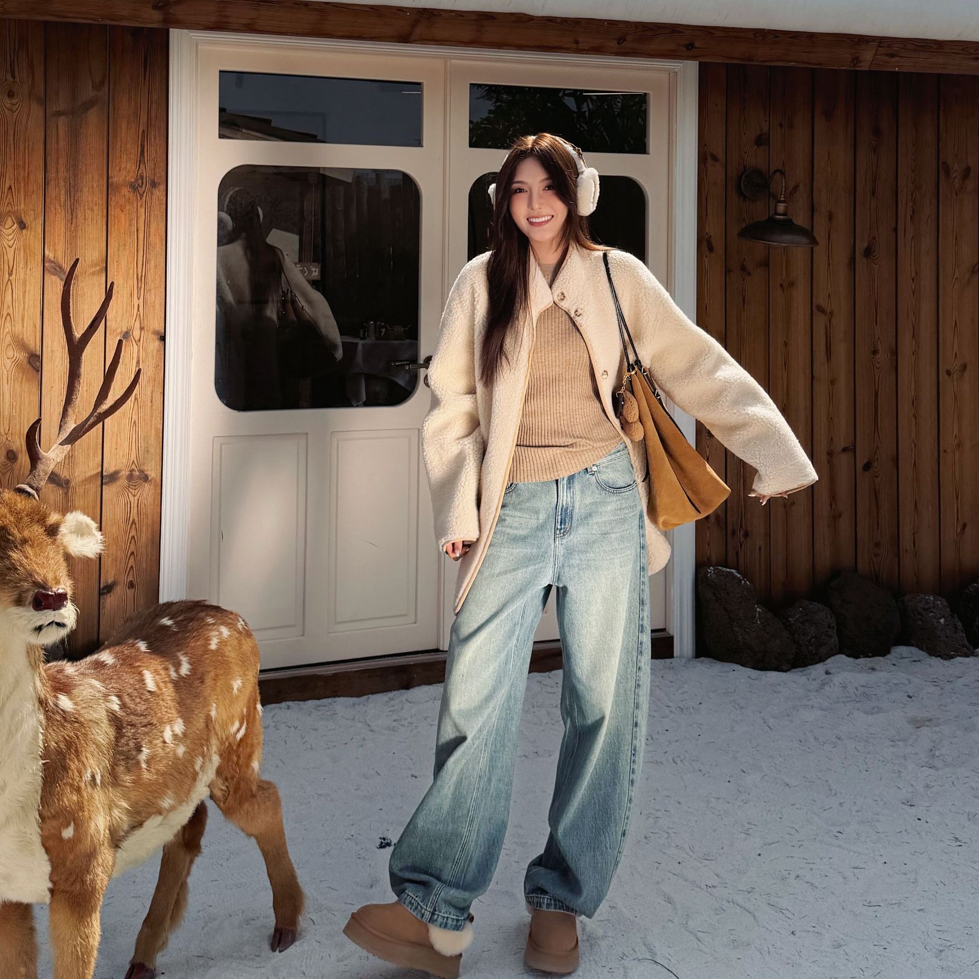 Moprobably李予诺「诠释」"100%棉"酵素石墨漂镰刀牛仔裤L5473014