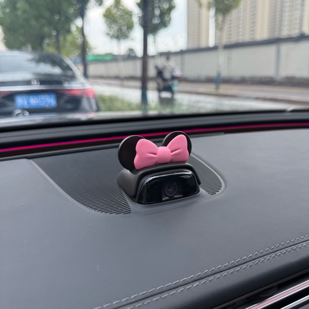 星程饰品新款奔驰E摄像头装饰盖板可爱摄像头提升氛围感蝴蝶结