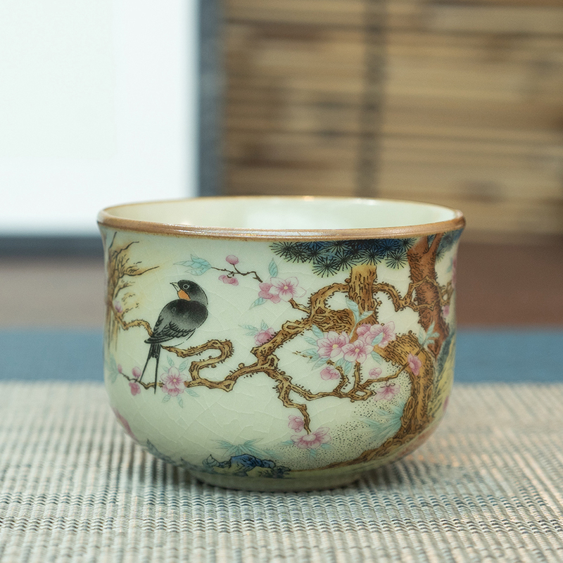 花鸟束腰杯无铜钱80毫升