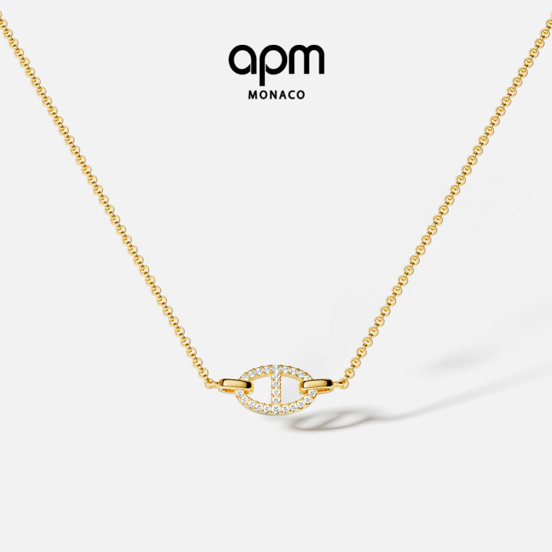 APM Monaco 猪鼻项链夏季穿搭锁骨链轻奢时尚明星同款饰品