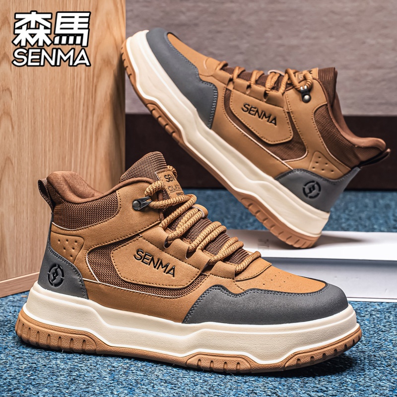 SENMA/森马秋冬季鞋子男款工装美拉德高帮男鞋潮厚底美式开车运动