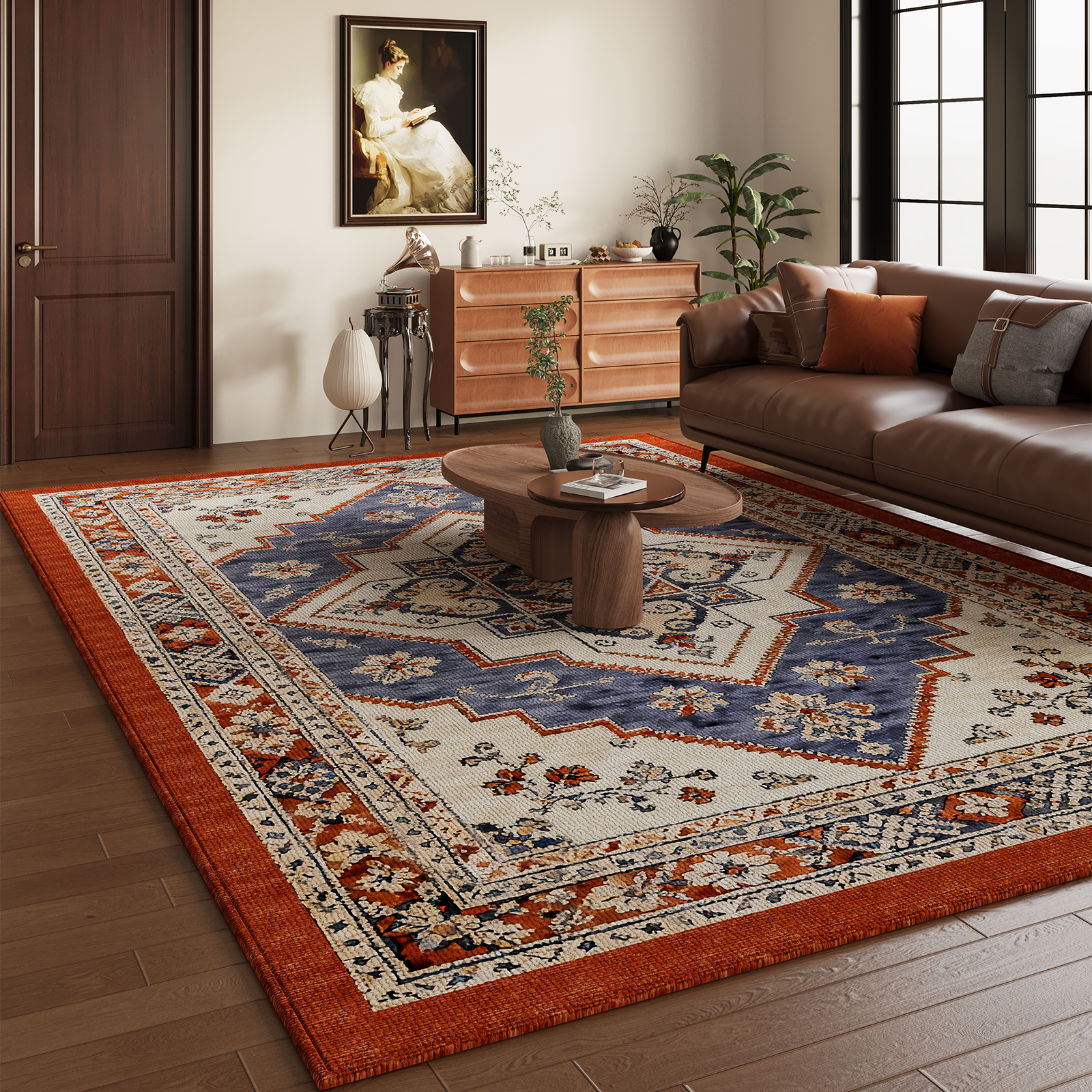 忘忧虫轻奢复古客厅地毯免洗耐脏防滑美式沙发茶几垫大面积地毯