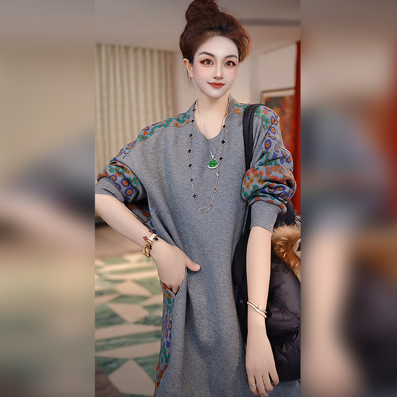 【Linda姐高端线】秋冬时尚气质复古休闲上衣印花卫衣AF5SWY0326