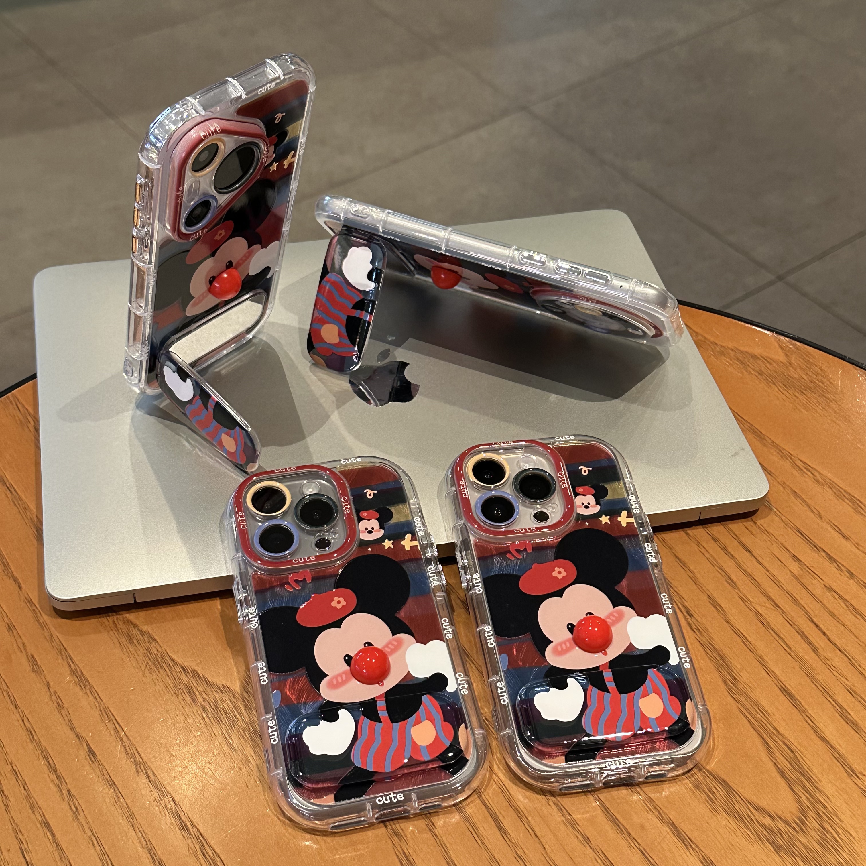 欧克里里红鼻子米奇支架适用苹果17promax手机壳华为vivo小米oppo