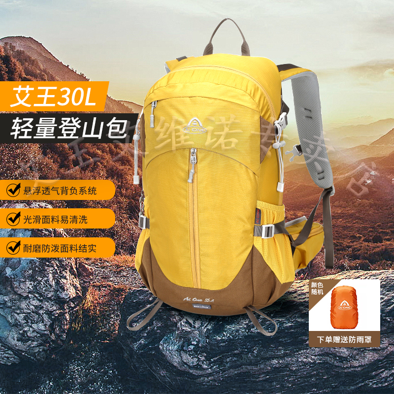 艾王登山包30L户外徒步旅行背包露营休闲男女背包防水登山包推荐