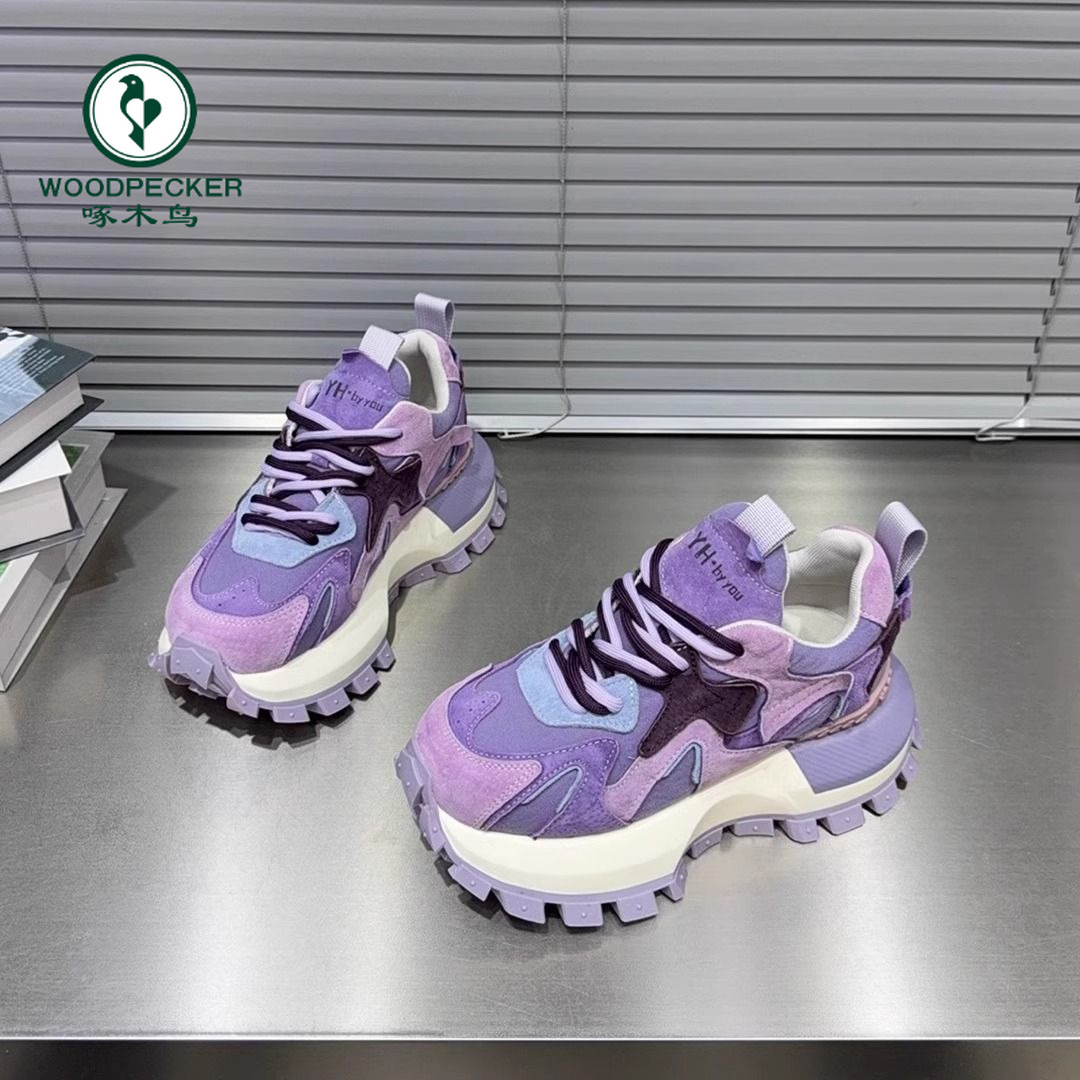 啄木鸟欧洲站2025年新款阿甘鞋厚底老爹鞋女小个子增高休闲运动鞋