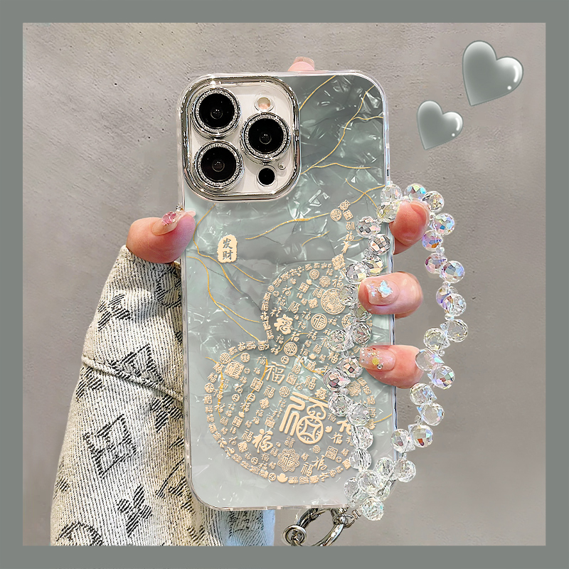多福葫芦手链适用苹果16promax新款手机壳15小众14潮牌13创意防摔
