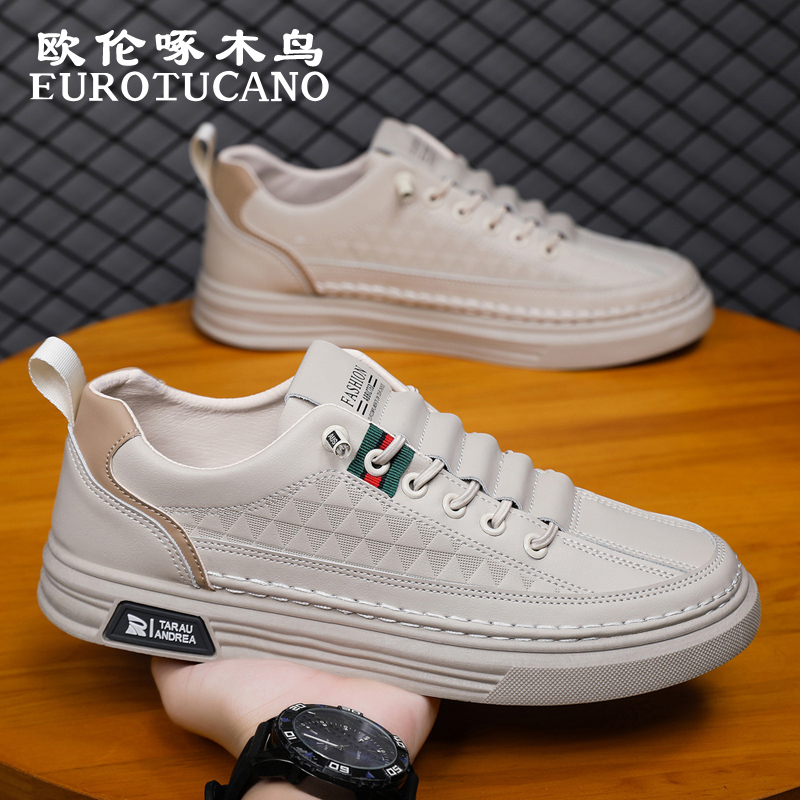 欧伦啄木鸟EUROTUCANO男鞋冬季潮流百搭休闲板鞋男士透气运动皮鞋