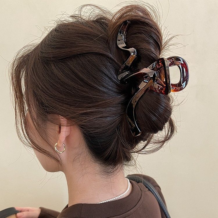 亚克力波浪抓夹女2025新款高级感发夹发量多鲨鱼夹后脑勺夹子