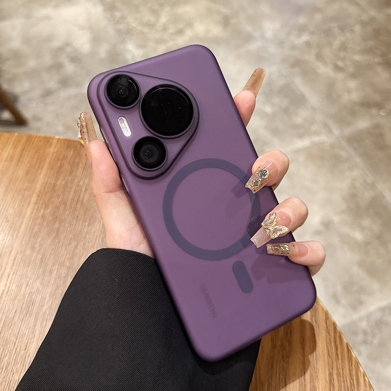 适用华为pura70Pro+手机壳镜头全包磁吸P70ultra超薄磨砂简约防摔