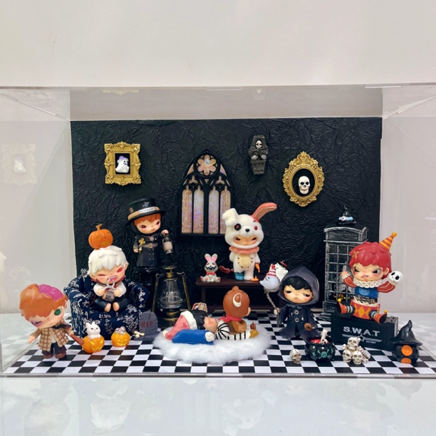Horion小野诡乐园盲盒diy万圣节场景微缩景观造景手办收纳展示盒