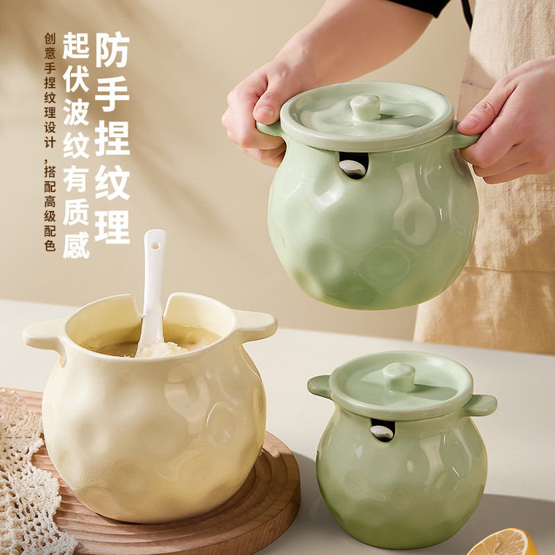 猪油罐耐高温陶瓷罐子家用装油容器厨房调料罐辣椒油专用罐荤油罐