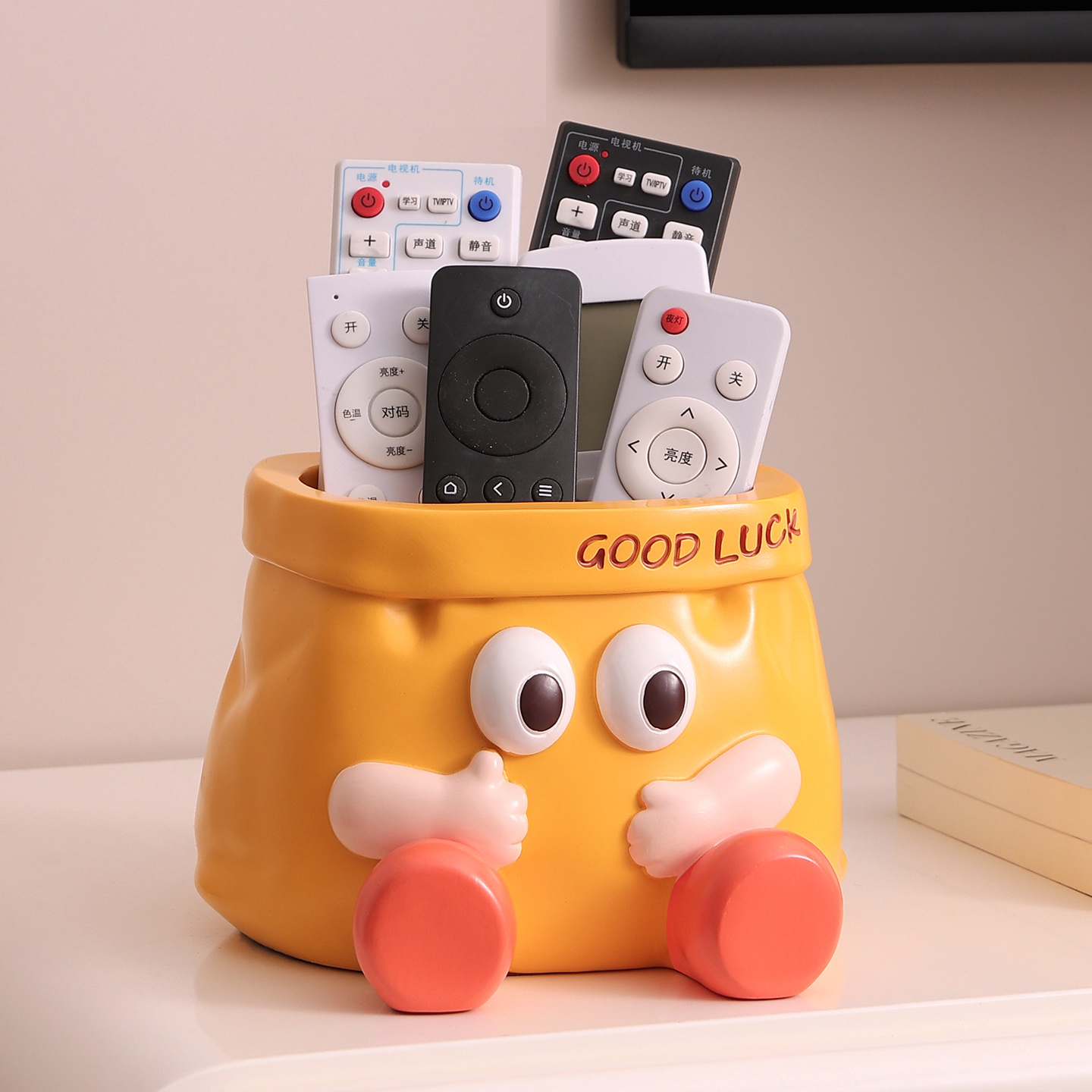 趣味纸袋放遥控器收纳盒客厅玄关创意高档电视柜装饰摆件乔迁礼物