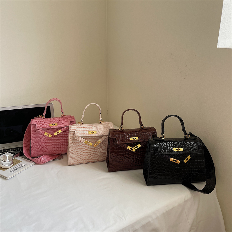 【加宽肩带】黑色包包女式2025款包包女时尚爆款斜挎洋气手提凯莉包