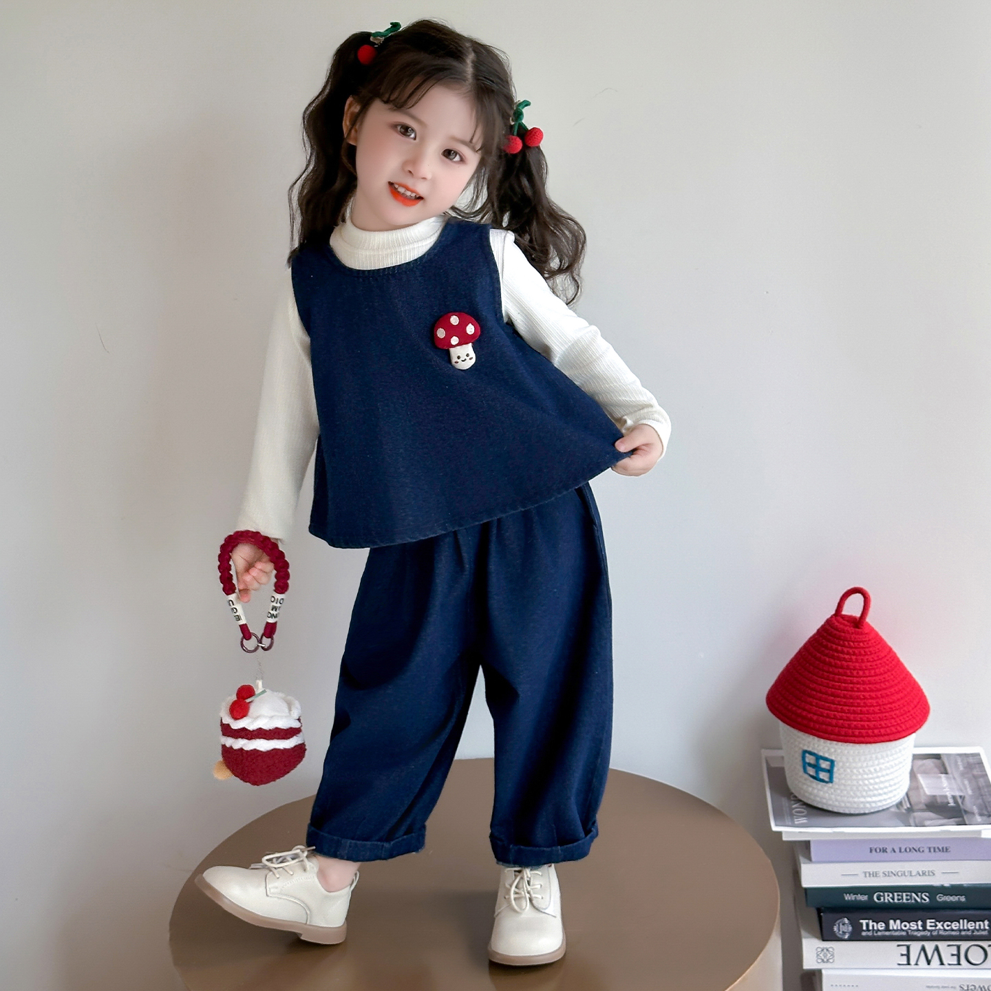 女童牛仔套装2025新款儿童春秋装韩版洋气女宝宝秋季时髦三件套潮