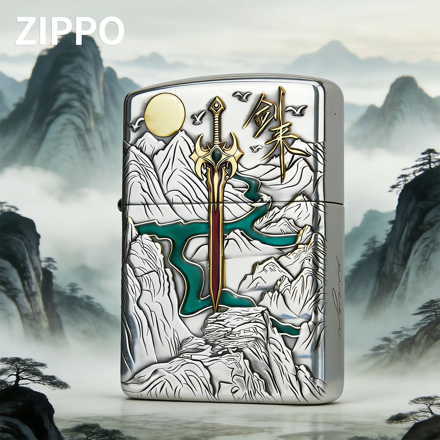 ZIPPO/之宝打火机蝎子作品镀银鎏金珐琅【剑来】双11送男生礼物-162