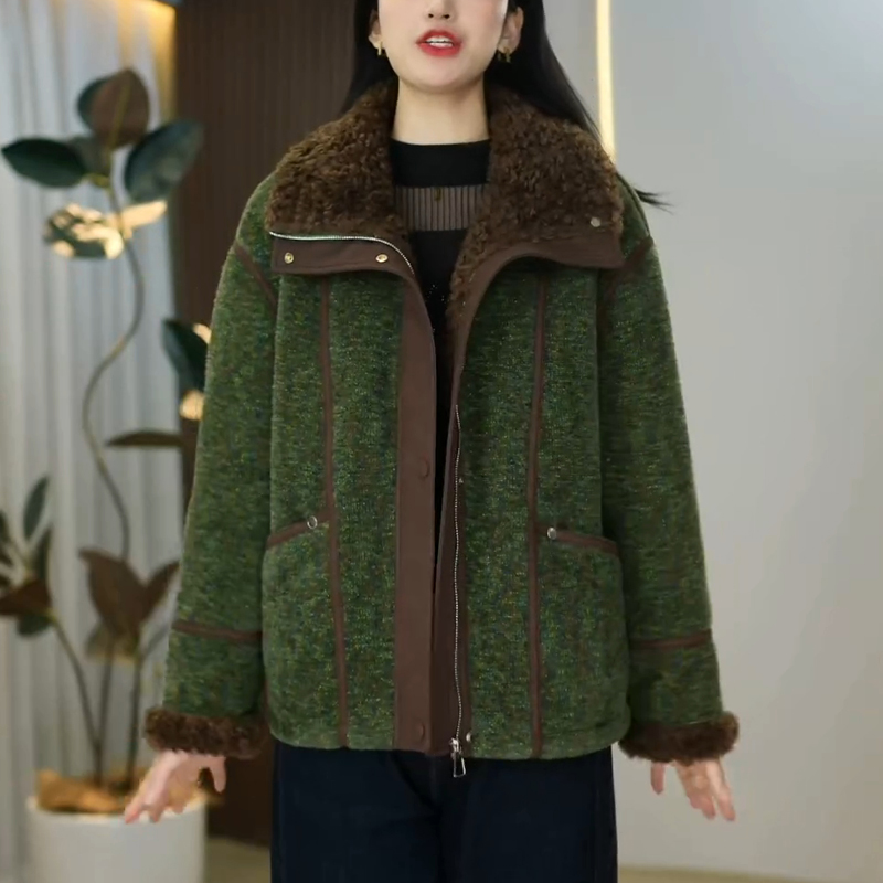 设计感大牌时尚短款外套女2025冬季新款气质加绒加厚保暖百搭上衣