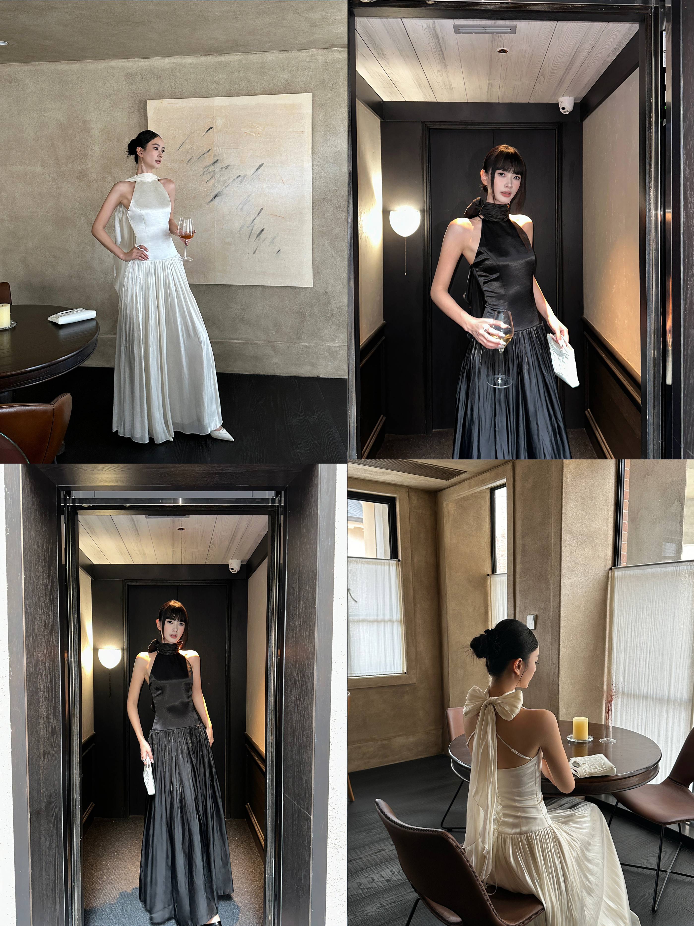 VENUIE【马尔吉塔】法式高级感拼接连衣裙气质收腰显瘦长裙22707