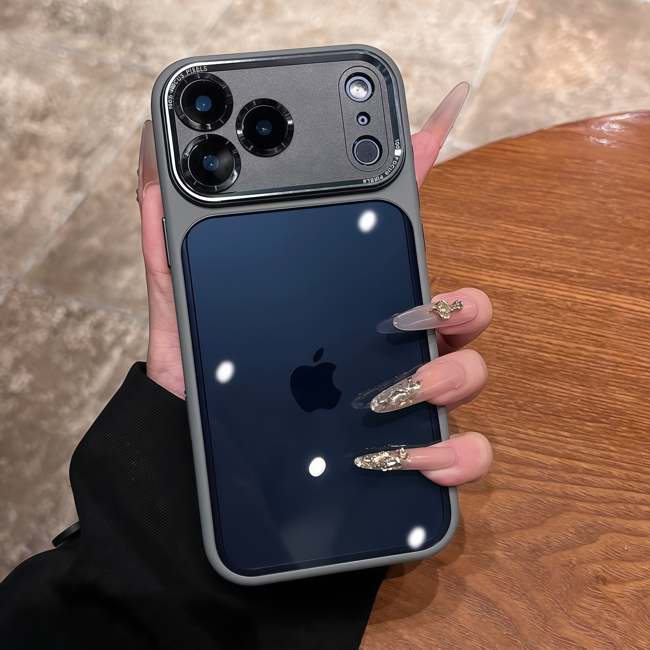 AI按键全包适用于苹果17promax手机壳透黑防摔网红男女款高级轻奢