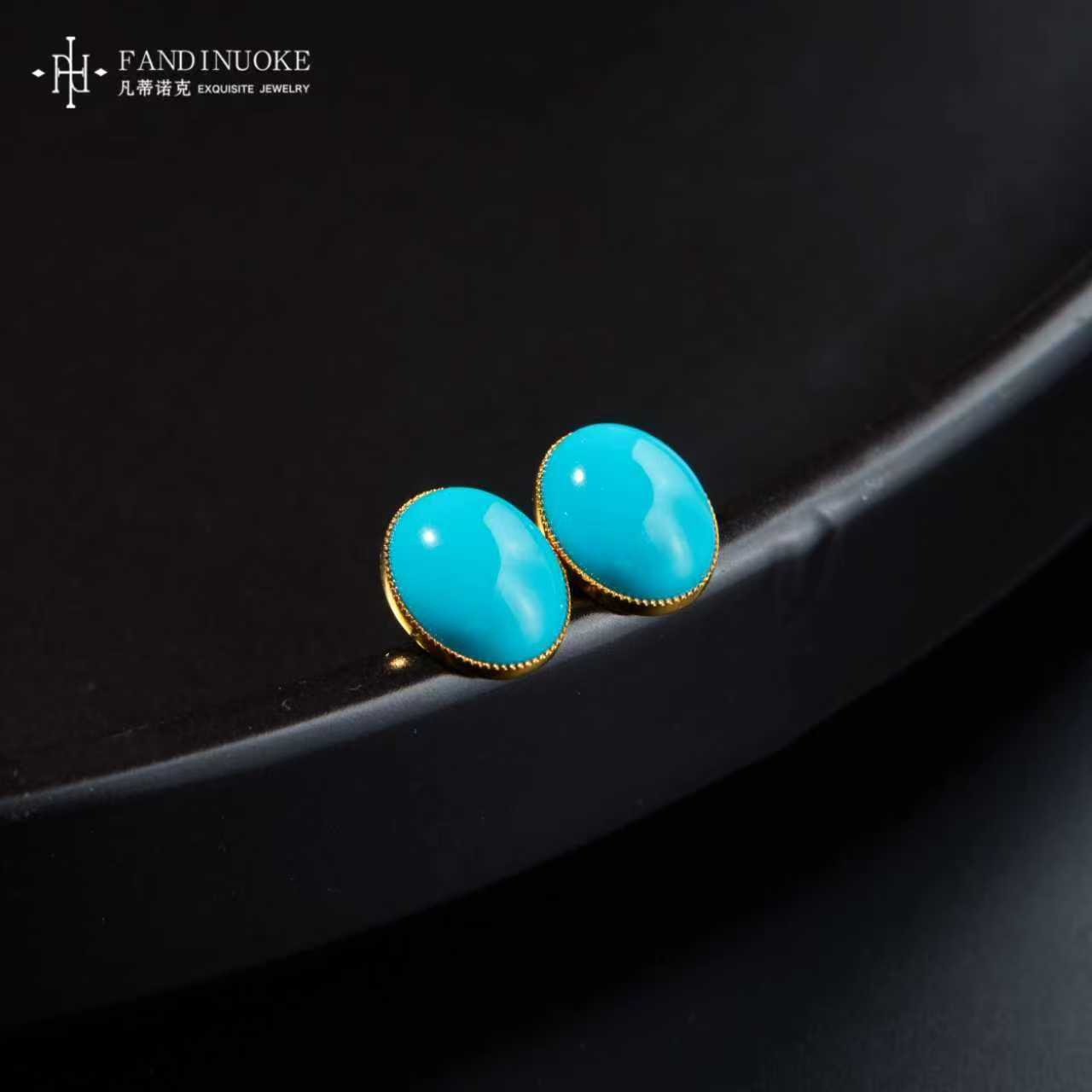 【加加专属】18K绿松耳钉多样性发一#XYMD30800068-X2