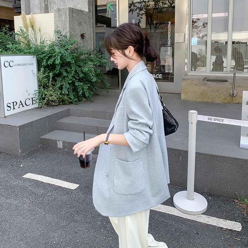 韩系chic通勤西装外套女春秋2025新款高级感慵懒女卡其色西装外套