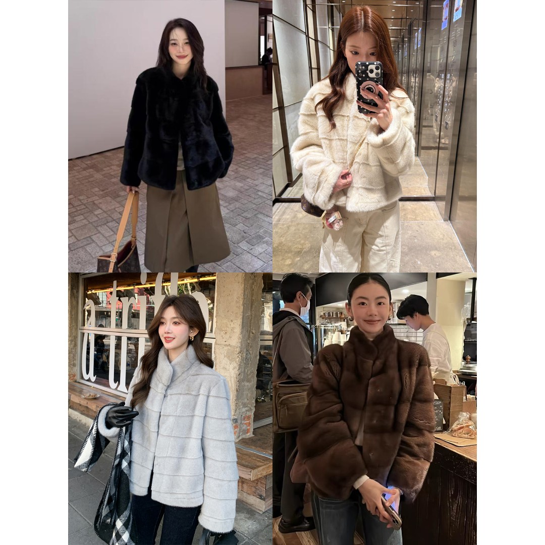 人造皮草 阳初云层 环保大衣女冬毛毛外套25冬新款