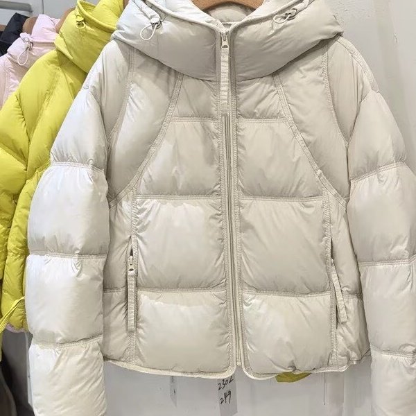 【奥莱撤柜】韩版泡芙连帽羽绒服女2025冬新新款时尚白鸭绒短款面