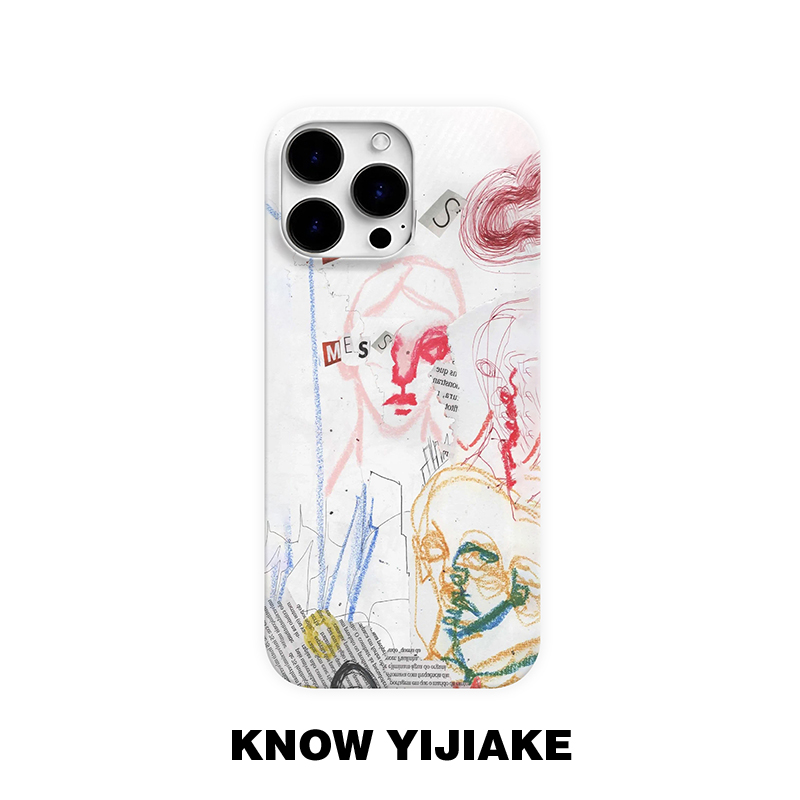 艺术涂鸦适用苹果16个性手机壳15promax小众14/13ins12/创意16e11
