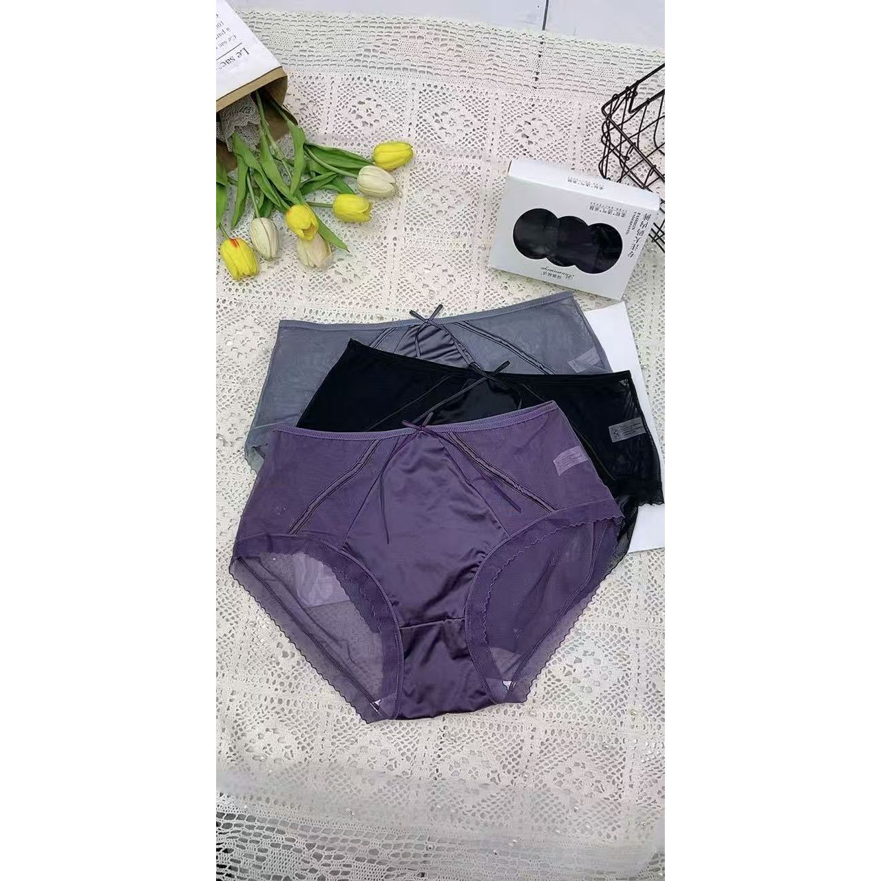 潮秀儿家大迪自留时尚加肥加大高腰迷人 内裤三条装7825
