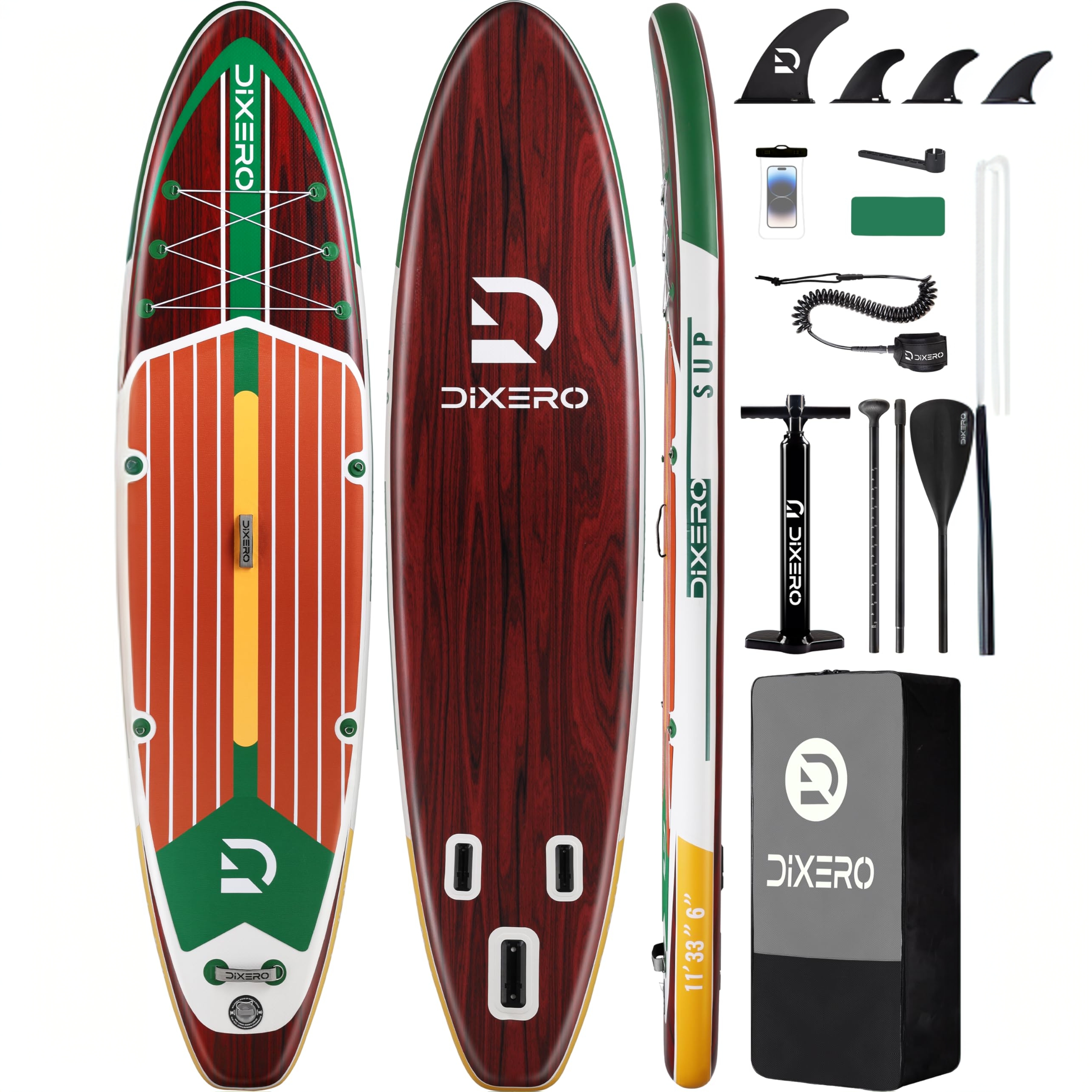 瑞迪高级红木纹充气冲浪板335×84×15一整套