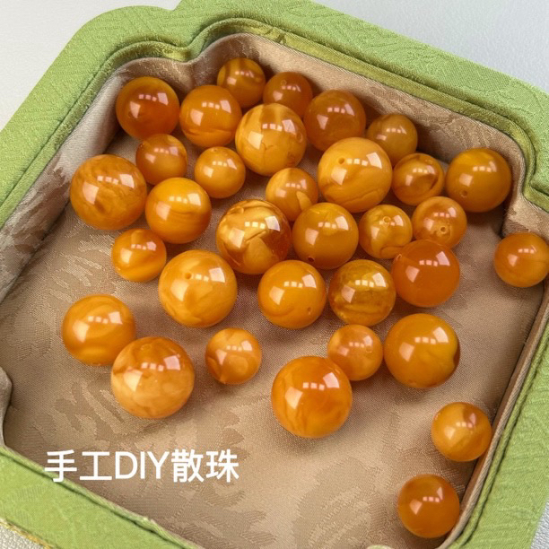 天然蜜蜡圆珠散珠D IY