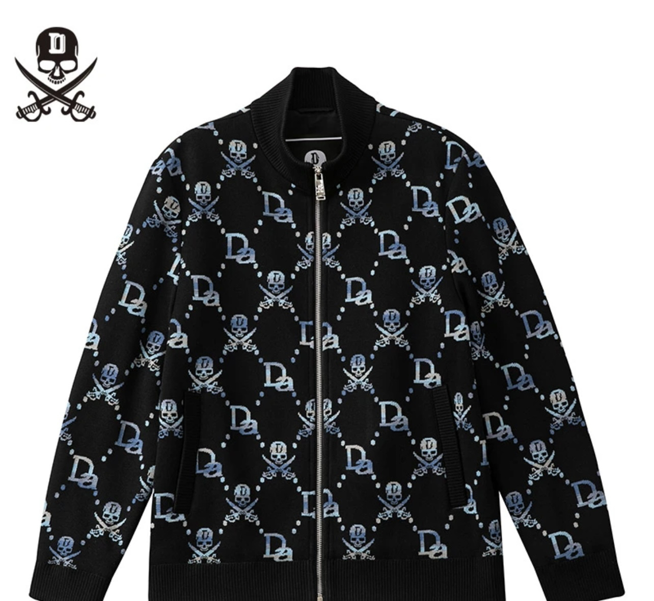 沙恩名品2025DA双刀男士时尚休闲针织长袖夹克春秋提花外套25918