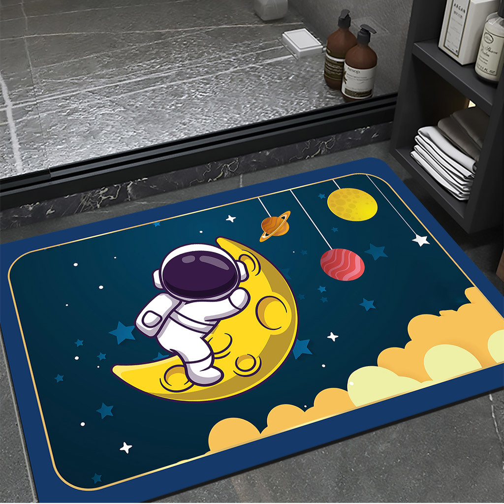 软硅藻泥吸水垫宇航太空人浴室卫生间厨房入户进门口防滑脚垫门垫