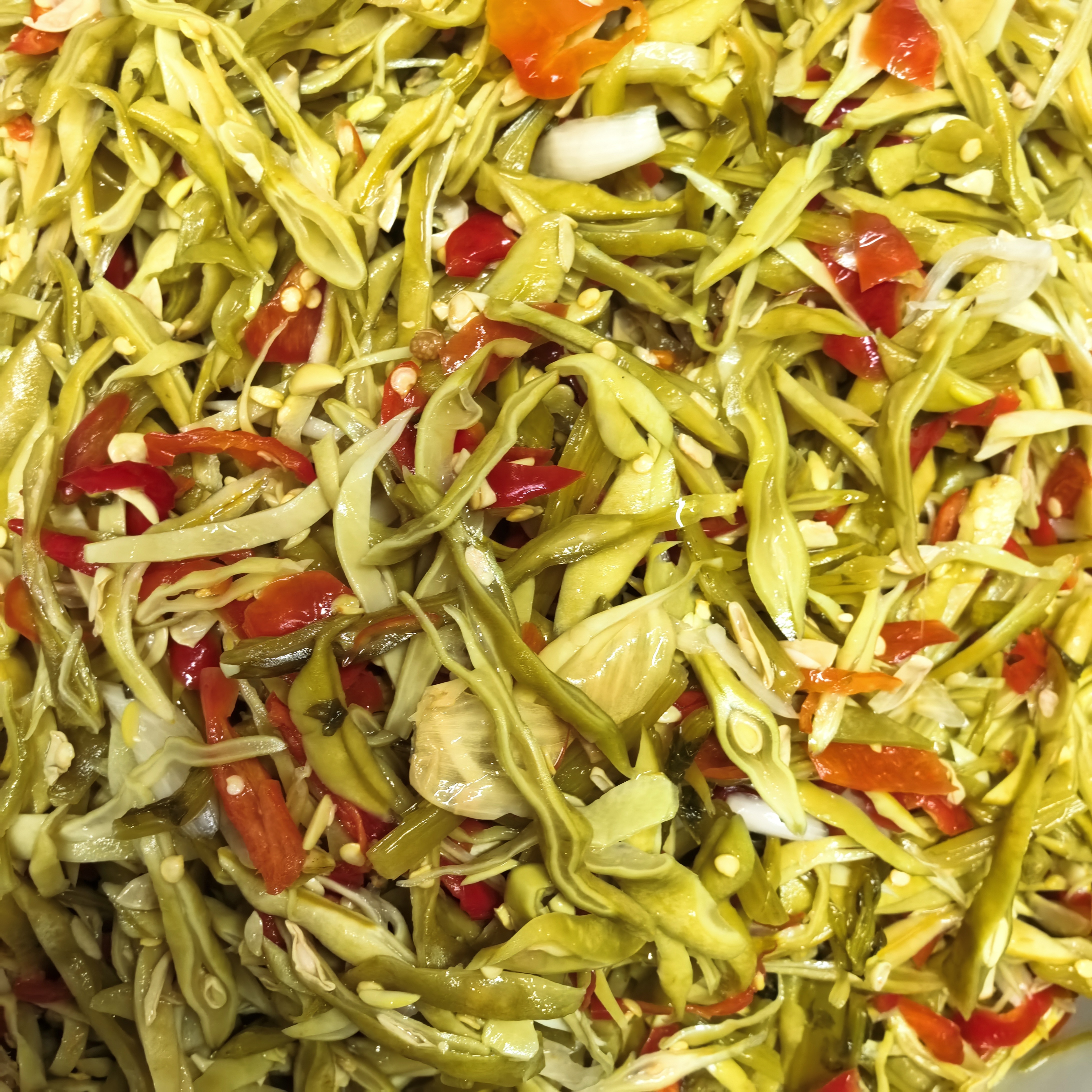 陕南八仙本地酸辣椒农家手工红泡椒酸四季豆丝丝酸苕杆杆传统发酵