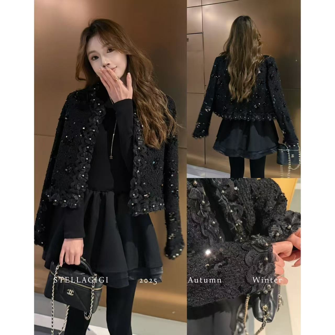 SG / 杨依姗 AW白夜繁星 串珠亮片羽绒小香风外套WT-20252577