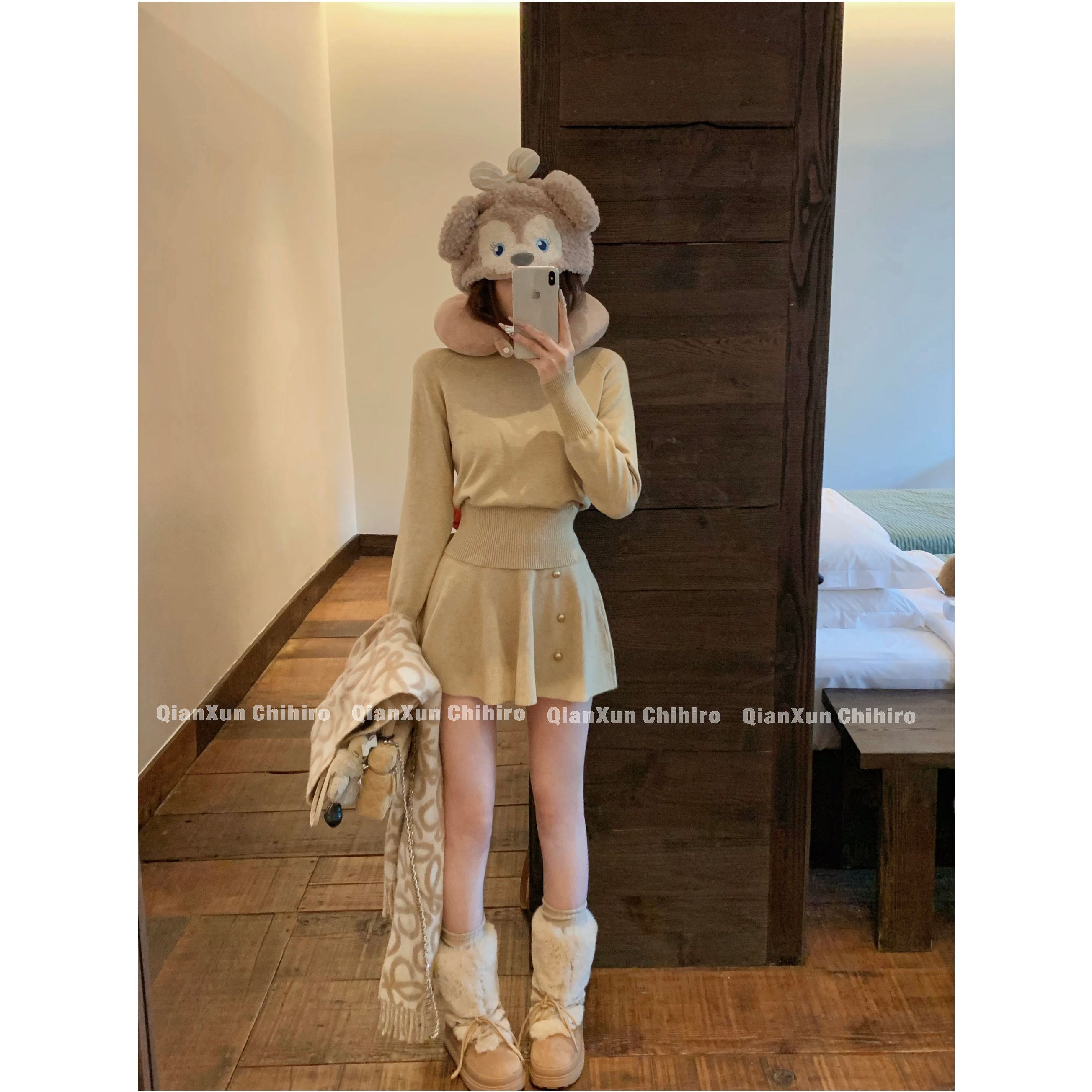 【千寻严选】秋冬时尚气质百搭洋气休闲法式设计感套装QXD5TZ8528A