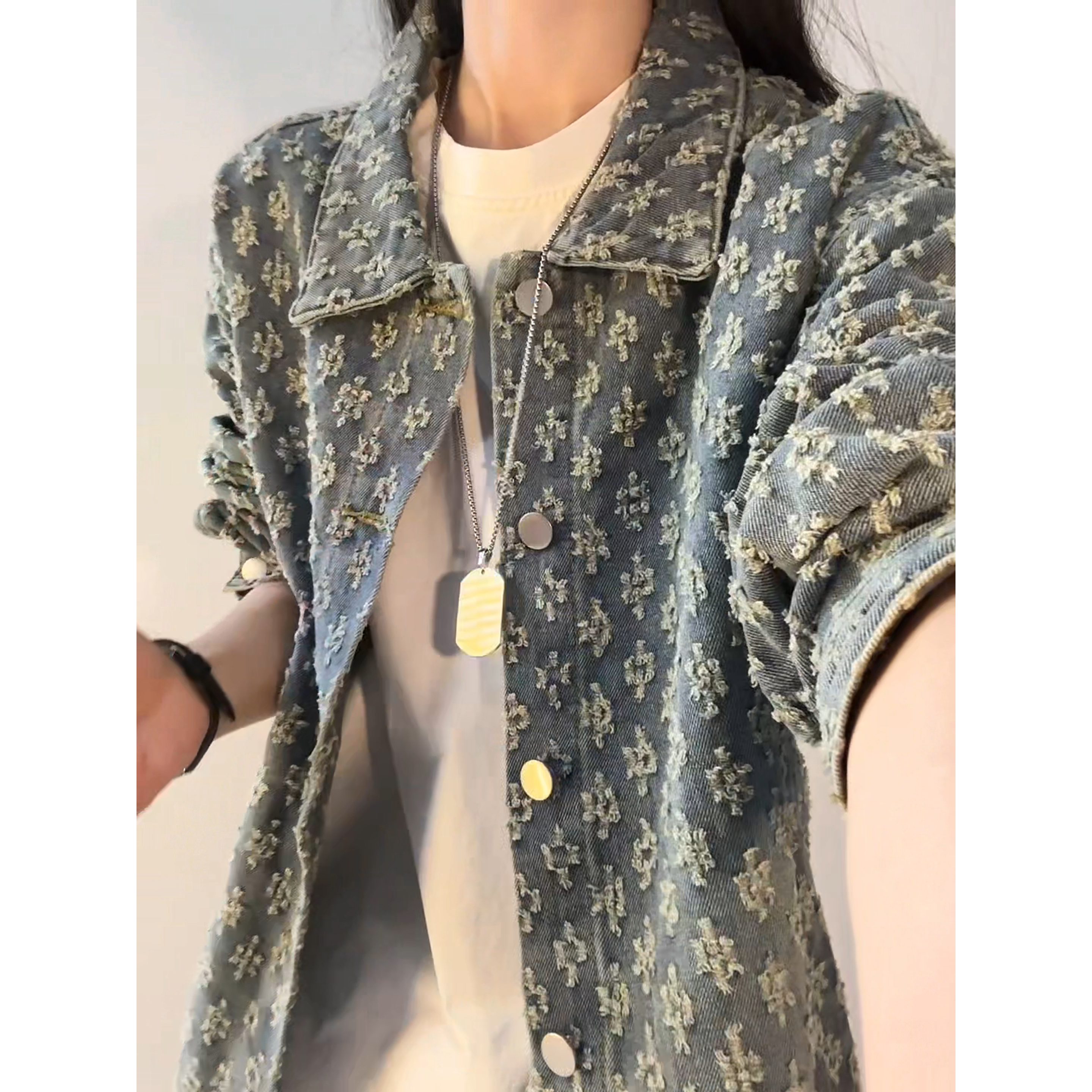 美式vintage牛仔外套男春秋季水洗做旧风高级感宽松休闲帅气夹克