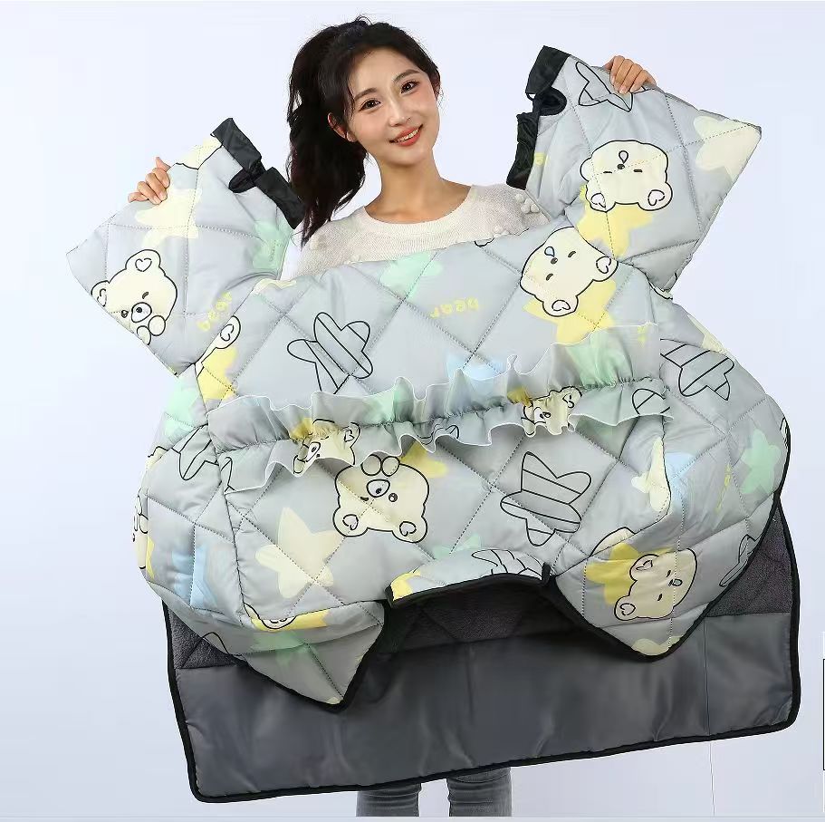 电动车冬季加绒加厚防寒保暖挡风被加大加宽冬季新款防水防风通用