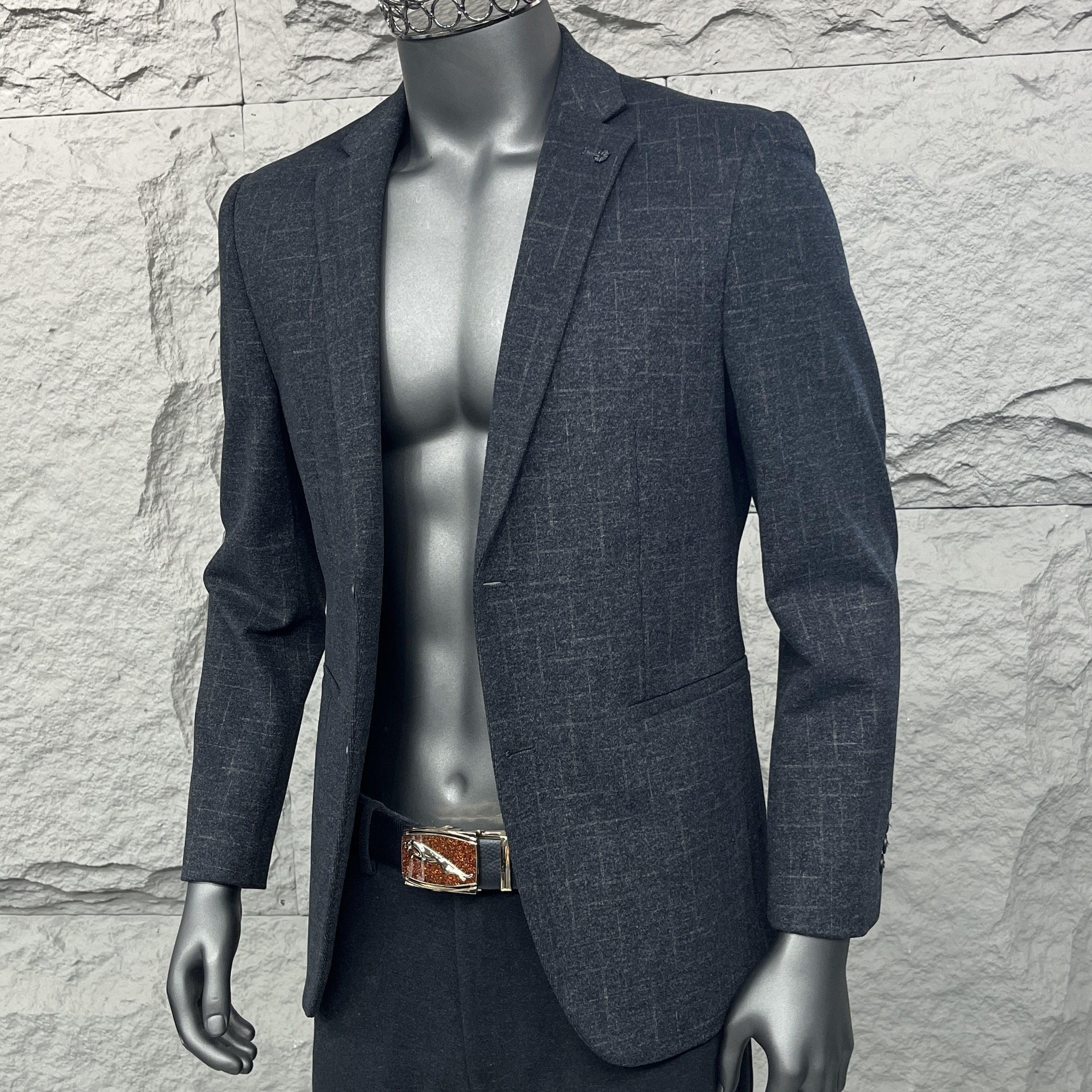 【品牌同款特惠】6157款高端色织刺骨拉绒慵懒风商务休闲西服