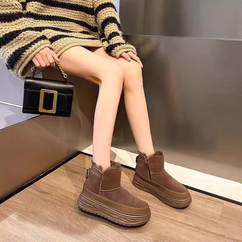 A2断码女鞋时尚百搭加绒女高帮鞋冬季大棉女棉靴雪地靴女棉鞋