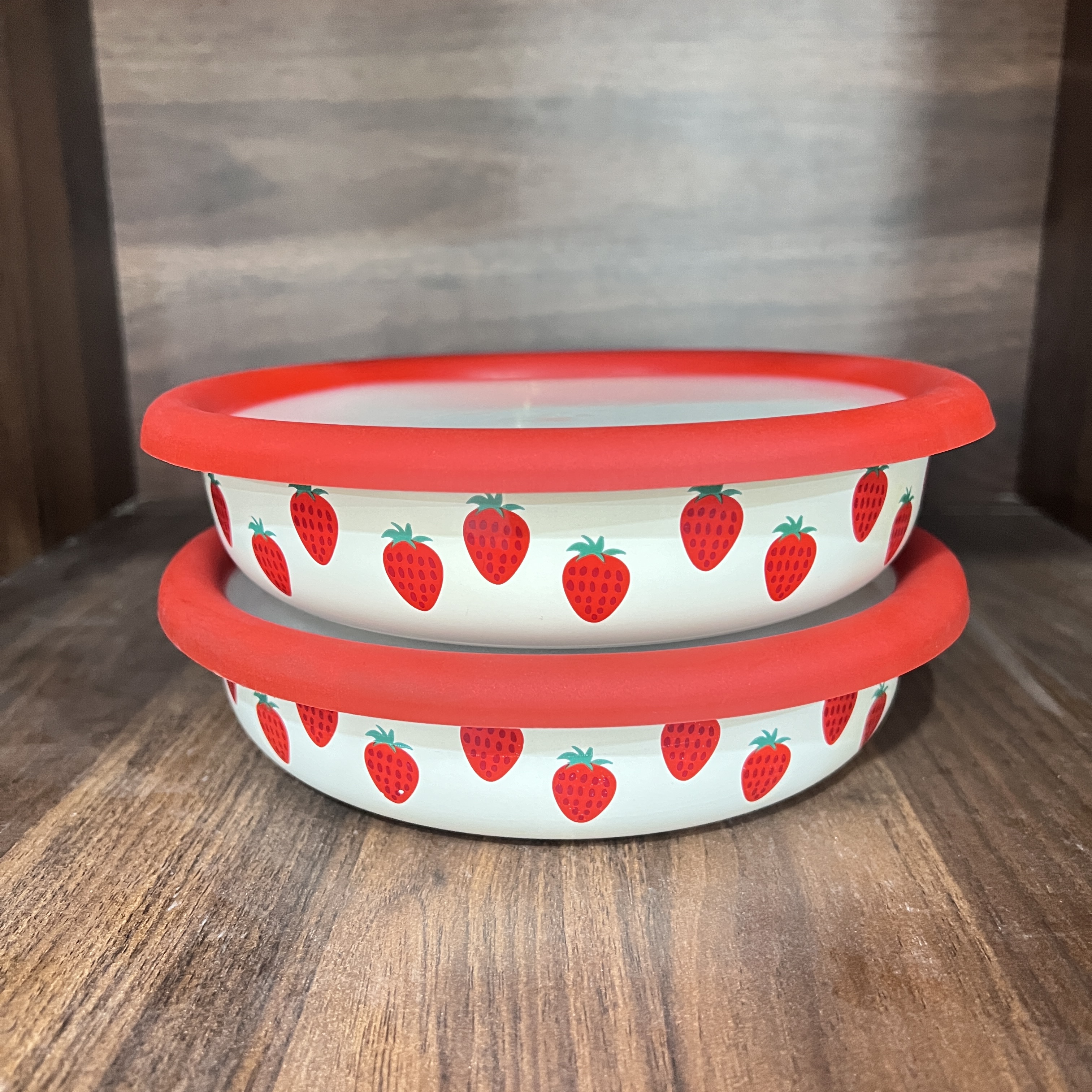 【设计师款】20CM 1L 珐琅搪瓷烤盘 水果盘 菜盘波点草莓系列