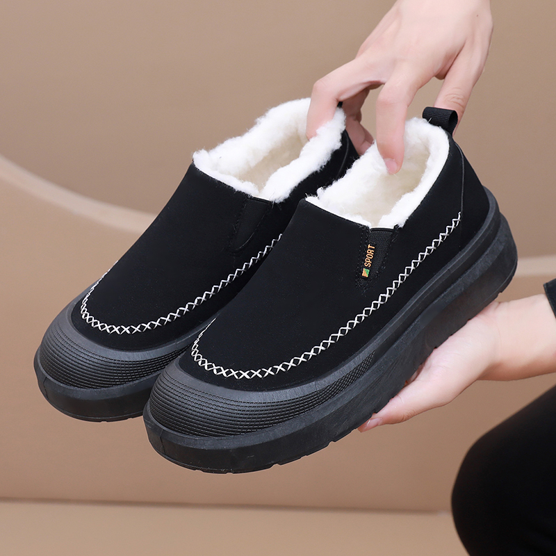 冬季时尚男士雪地靴加绒加厚舒适百搭棉靴厚底增高防滑老爹鞋短靴