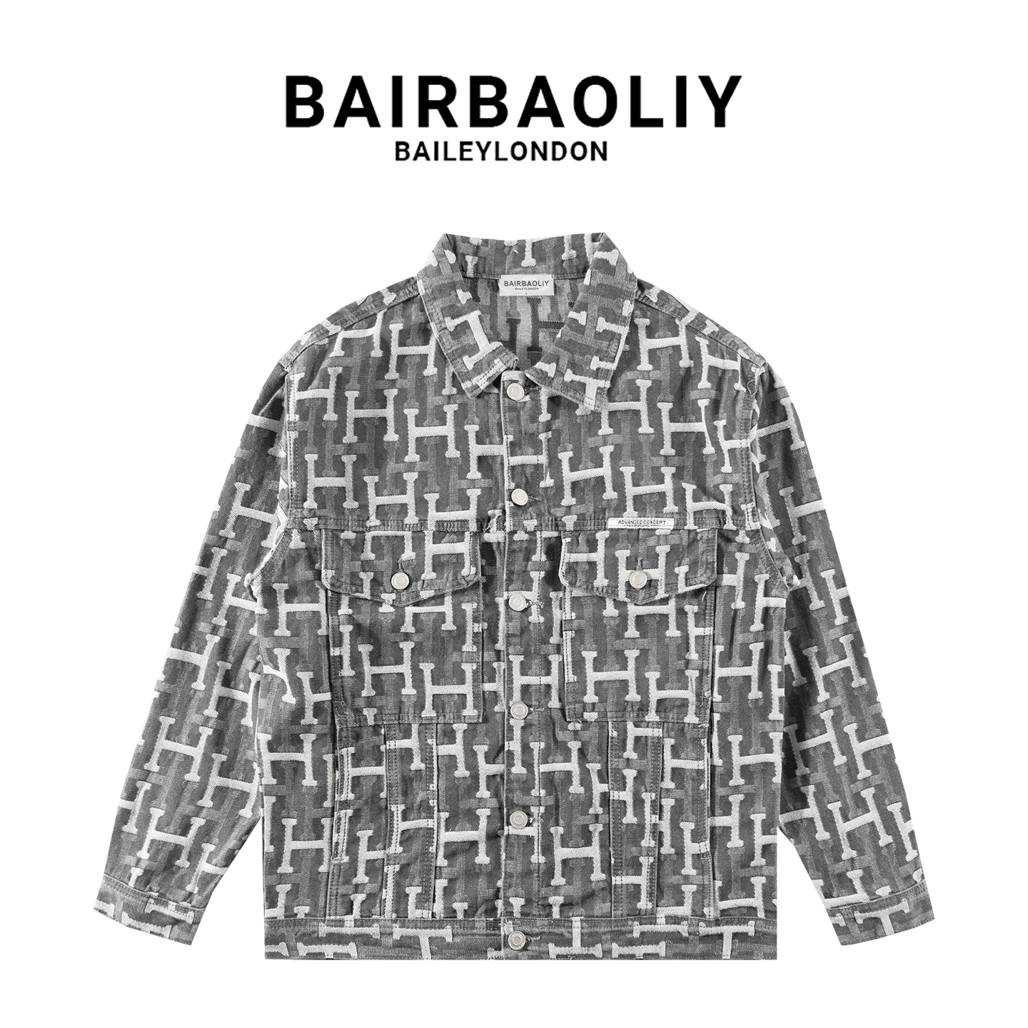 BAIRBAOLIY时尚高端提花夹克男士2025新款复古百搭休闲牛仔外套潮