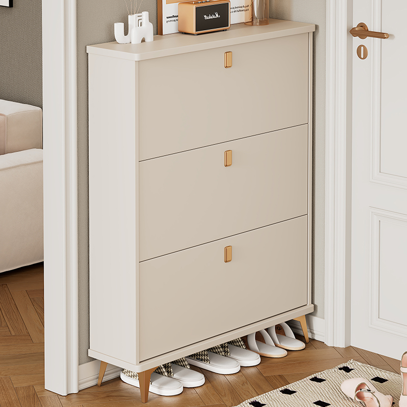 奶油超薄翻斗鞋柜家用门口大容量入户玄关简约收纳现代鞋架小户型
