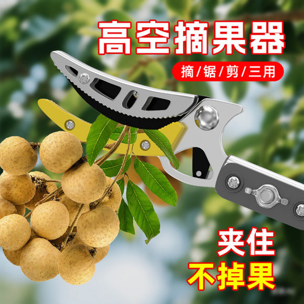 2025新款摘水果神器伸缩杆采摘龙眼荔枝枇杷桔子枣柿高空摘果剪刀