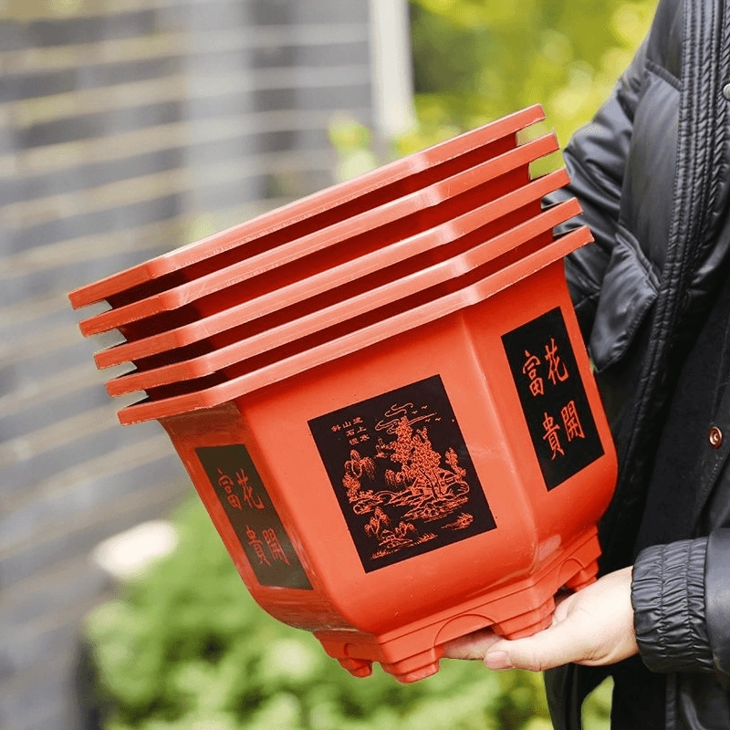 便宜特价包邮加厚六角花盆批发加厚树脂古风塑料花盆绿萝栽果树盆